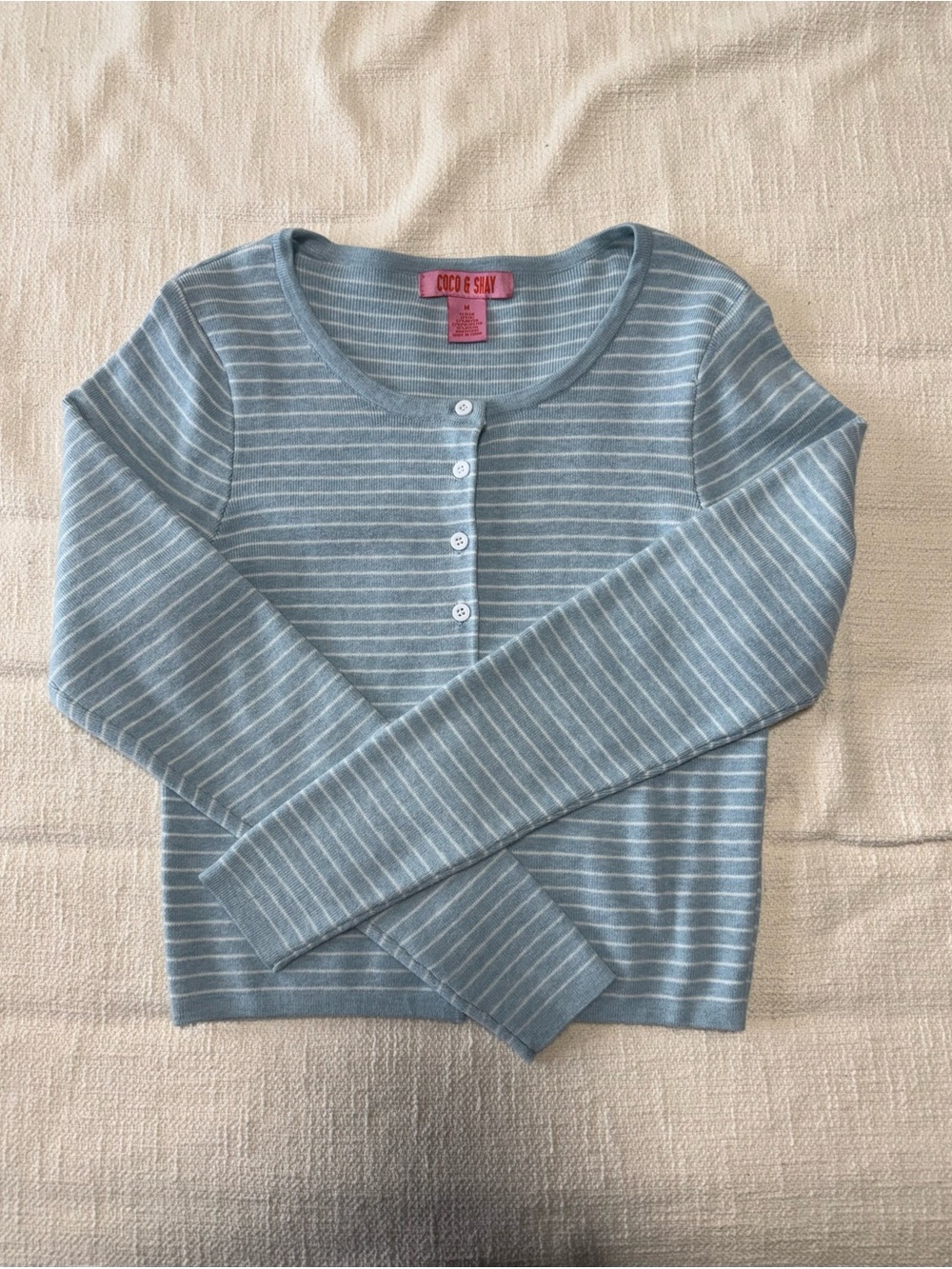 Blue Button Up Top